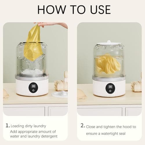 Mini Underwear Washing Machine – Wireless Portable Socks Washing Machine with Rechargeable Battery, Compact and Automatic Lingerie Cleaner for Bras, Underwear, Travel, Dorm and RV — view 4