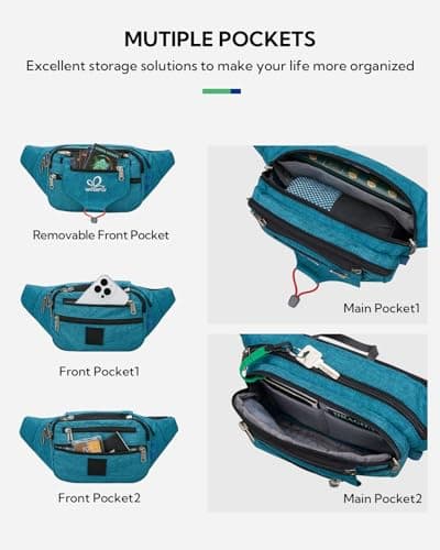 Waterfly Bum Bag Large Waist Fanny Pack with Multi-Pockets for Men Women — view 3