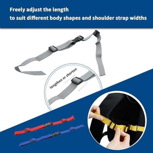 Nasxkji 4 Pcs Backpack Chest Strap Adjustable (Gray/Yellow/Navy Blue/Red) — view 4