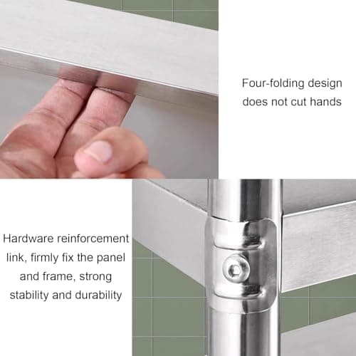 Adjustable Stainless Steel Overshelf - Heavy-Duty Storage Rack for Restaurant Kitchen Prep Table - Commercial Grade Space-Saving Organizer for Efficient Food Prep — view 4