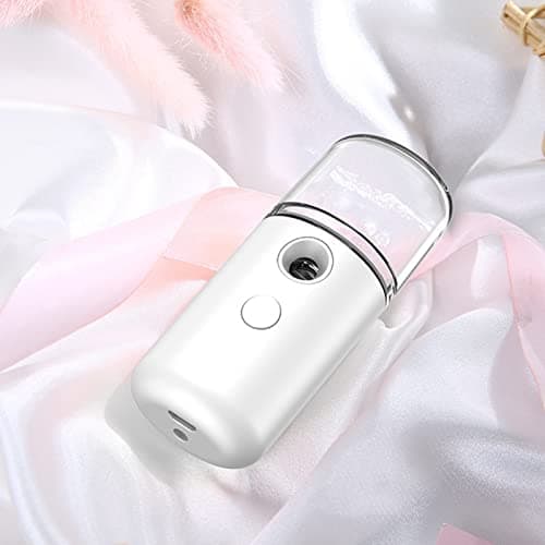 Odorkle Nano Facial Mist Sprayer, ABS USB Rechargeable Portable Face Humidifier, 150mAh Pocket Size Nano Hydration Device with 14 Minute Mist for Dry Skin Travel Office Spa (White) — view 3