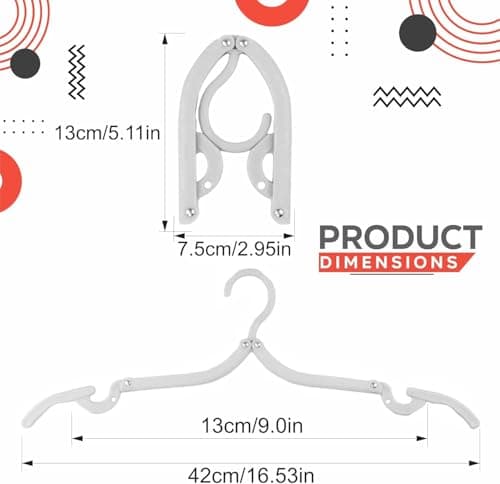 Portable Folding Coat Hangers Foldable Space Saving Travel Clothes Hanger For Clothesline Home Hotel Holiday Camping And Hiking Portable Collapsible Non Slip Plastic For Indoor And Outdoor PACK OF 3 — view 3