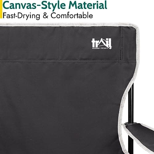 Trail Folding Camping Chair with Cup Holder, Black — view 5