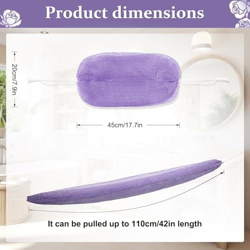 MuiiuM African Net Sponge,Colourfast Stretch Mesh with Travel Bag(Purple) — view 2