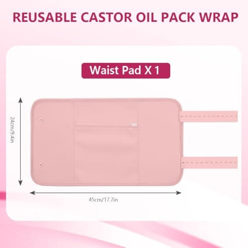 AOOWU Castor Oil Pack, Reusable Castor Oil Pack Wrap Kit, Organic Castor Oil Compression Wrap for Liver Detox with Storage Bag, Castor Oil Wrap Machine Washable Anti Oil Leak (Oil Not Included) — view 2