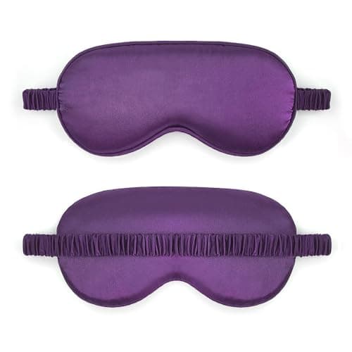 Sleep Mask Satin Eye Mask, Blackout, Deep Purple