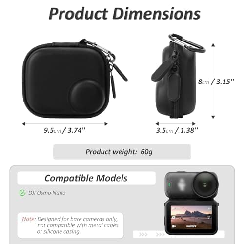 Linpr Osmo Nano Camera Bag, Mini Portable Storage Hard Case, Black — view 2