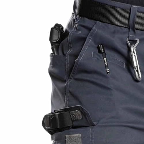 Mens Sweatpants Stretch Multi Pocket Tactical Cargo Trousers Straight Leg Utility Work Pants with Tool Pockets Outdoor Hiking Security Bottoms Multiple Solid Colours Gray — view 6