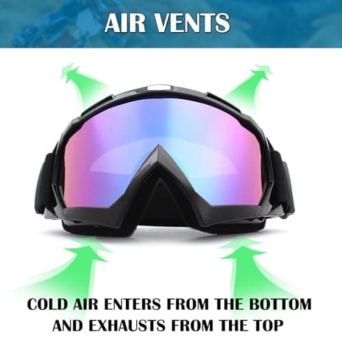 XITUADDA Dirt Bike Goggles with Neck Gaiter for Men Women Youth, Motorcycle Riding Motocross ATV Ski Goggles — view 5