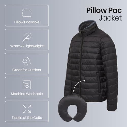 Weatherproof Womens Puffer Jackets - Packable Travel Neck Pillow Alternative Down Puffer Jacket Women (S-XXL), Black, Large — view 2
