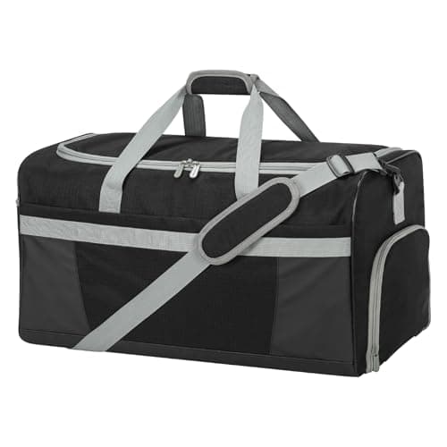 Apenze 65L Mens Gym Bag Sport Holdall with Wet/Shoe Compartment - 24 inch Multi-Pockets Duffel Bag for Travel/Gym/Sports - Black