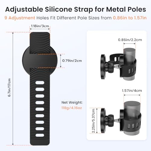 Itramax Gym Stroller Phone Holder,360° Magnetic Handlebar Mount with Strap — view 2