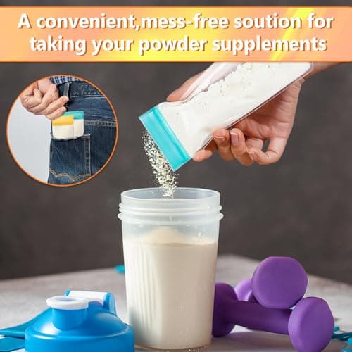 ZVRSUA Protein Powder Travel Container Set, 23 Pcs, Reusable Protein Powder Container to Go, Portable Waterproof, Portable Refill Container with Measuring Spoon — view 3