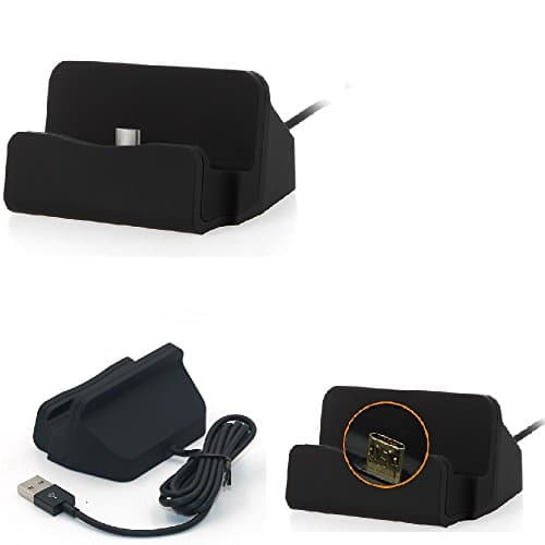 K-S-Trade Dockingstation For Oppo Reno5 Pro+ Artist Limited Docking Station Compatible With Oppo Reno5 Pro+ Artist Limited Edition Micro USB Desktop Dock Charger Charging Stand Cradle Black 1x