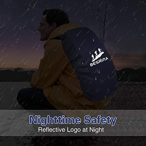 Besrina Backpack Rain Cover (15-90L),Upgraded Non-Slip Cross Buckle Strap & Reflective Waterproof Rucksack Cover for Hiking Camping Traveling Cycling — view 5