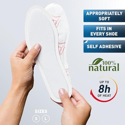 THE HEAT COMPANY Insole Foot Warmers Adhesive - 5 Pairs - EXTRA WARM - Adhesive Foot Warmers - 8 Hours of Warmth - Instant Heat - Air Activated - Purely Natural - SMALL Size: 3-6.5 — view 2