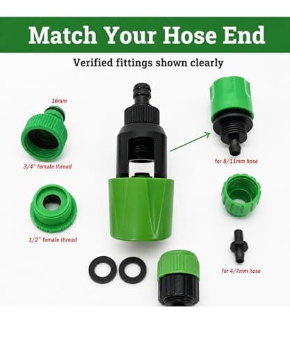 Electoys Tap Hose Connector Faucet - DIY Garden Watering Connector - Universal ABS Plastic Adapter for Kitchen & Basin Taps - Includes 2 Washers for Leak-Free Connection - Durable Gardening Gadget — view 5