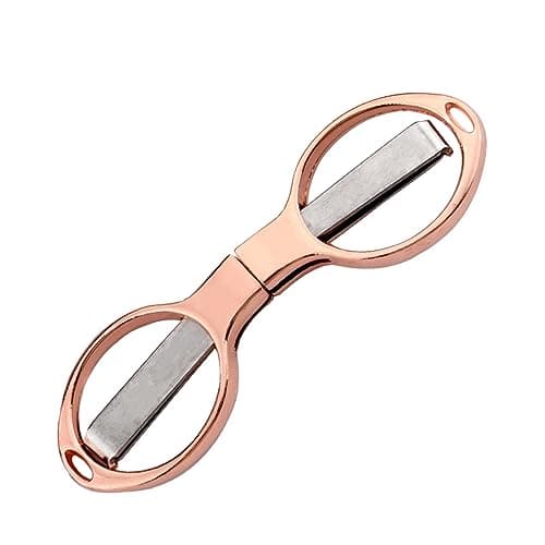 Rose Gold Stainless Steel Folding Scissor in Figure 8 Shape Multifunctional Glasses-Shaped Fishing Shear for Home and Travel