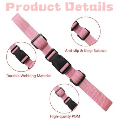 aiyraa 2 Pcs Backpack Chest Straps, Adjustable Chest Strap for School Bags, Rucksack Straps Extender, Non-Slip Quick Release Backpack Sternum Strap for Outside Travel (Blue, Pink) — view 3
