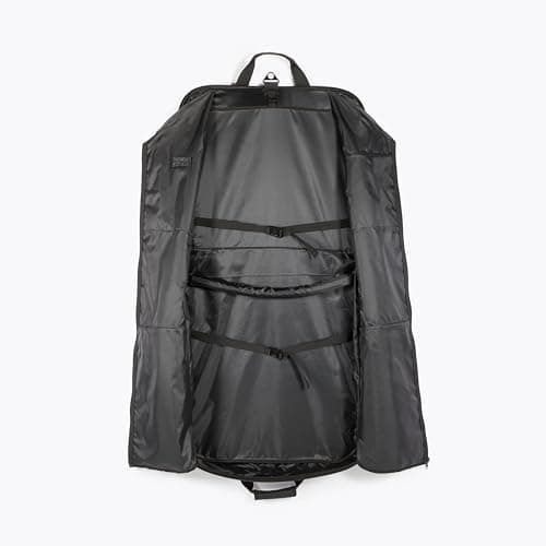 Amazon Basics Premium XL Garment and Suit Bag with Adjustable Shoulder Strap, Two Tie-Down Straps and Metal Eyehole for Hanger, 109cm x 55cm x 11cm, Black, Solid — view 4