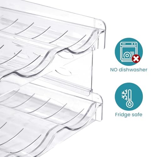 Stackable 2-Tier Bottle Rack for Fridge and Cupboard 16-Bottle Clear Holder — view 5
