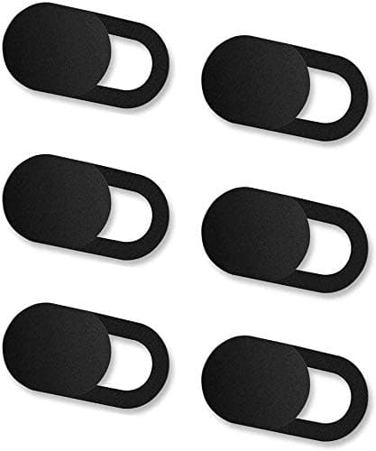 ivoler [6 Pack Webcam Cover Slider for Privacy, 0.027in Ultra Thin Design Web Camera Cover Slide for Laptop, Desktop, PC, Tablet, Smartphone and More - (Black)