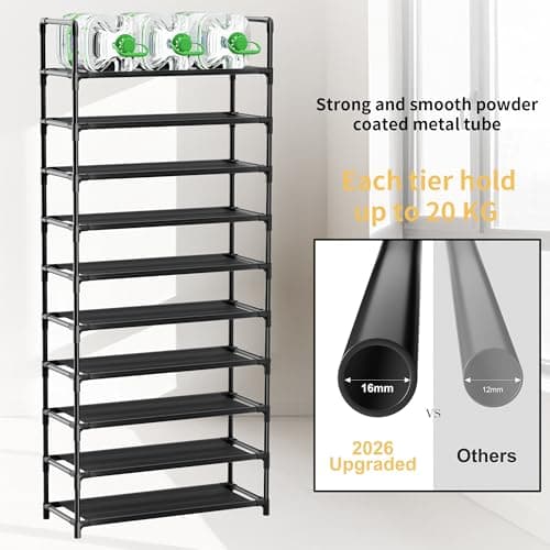 SPUSEN Shoe Rack, 10 Tier Shoe Storage Organizer,175 * 56 * 30cm,XL — view 5