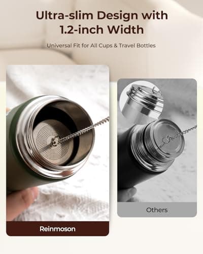 Reinmoson Stainless Steel Mini Tea Strainer for Loose Tea Infuser 1.2”x2.2” — view 3