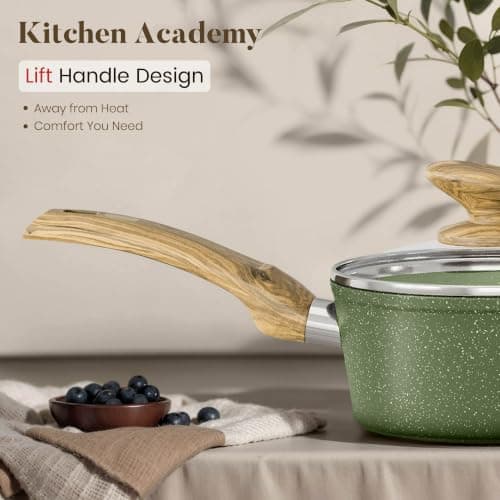 Kitchen Academy Granite Non-Stick Cookware Set 12-Piece, Sage Green — view 4