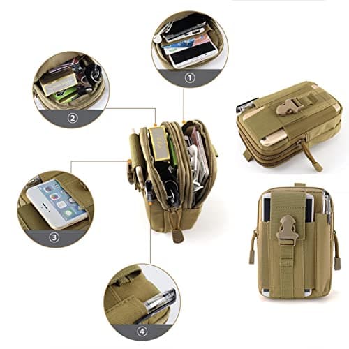 ZhaoCo Tactical Molle Pouch, Compact Utility Belt Pouch Military Army EDC Pouch Waist Bag Fanny Packs for Sports Hiking Camping - Army Green — view 4