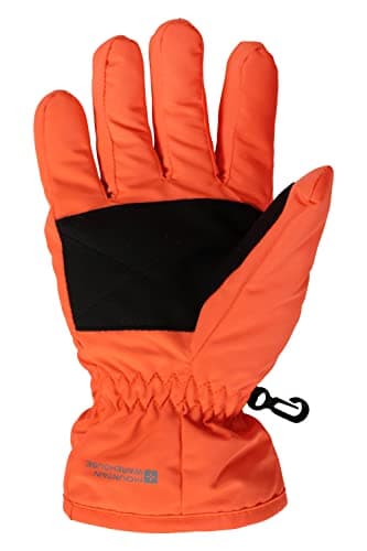 Mountain Warehouse Kids Ski Gloves - Water-Resistant, Padded Snowproof Glove with Textured Palm Grip, Boys & Girls - For Skiing, Snowboarding & Outdoors Orange L — view 3