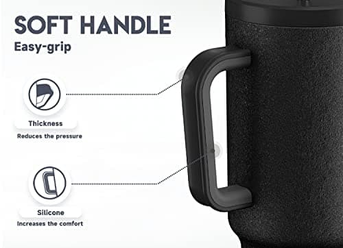Meoky 1182ml Tumbler with Straw and Lid, 40oz Tumbler with Handle, Insulated Stainless Steel Travel Mug Water Bottle, 100% Leak-Proof, Cold for 34 Hours or Hot for 10 Hours (Night) — view 4