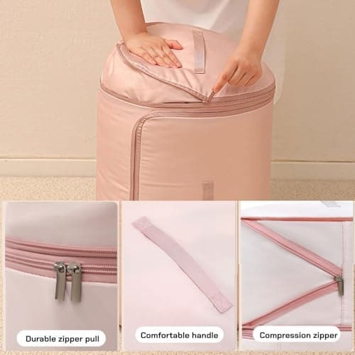 Ultra Space Saving Roll up Self Compression Organizer, Space-Saving Compression Storage Bags, Large Compression Packing Bag, Reusable Compression Storage Bag for Bedding Blanket Duvet (Blue, XL) — view 5