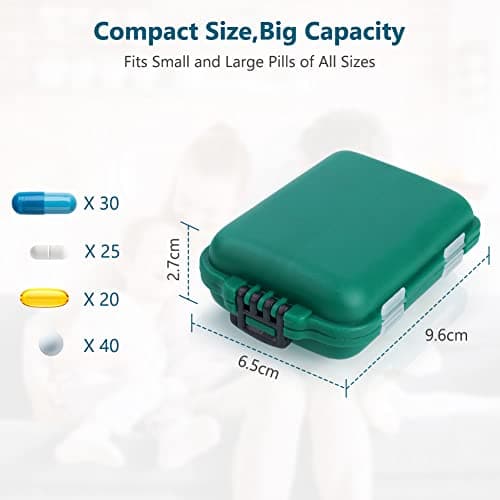 AOOWU Pill Box Organiser, 1PCS Portable Medicine Storage Box, Double Layer 10 Grids Tablet Organiser to Hold Vitamins, Cod Liver Oil, Supplements and Medication for Travel Work — view 2