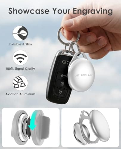 Magtame 2 Pack for AirTag Key Ring Holders,Aluminium Cases,Silicone Opener — view 2