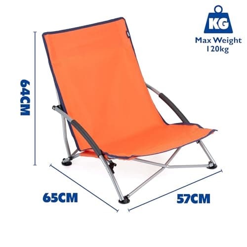 Yello Low Folding Beach Chair, Portable Camping Chair with Carry Case — view 3