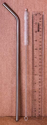 CocoStraw 4 Jumbo 14" Stainless Steel 100 oz Straw + 4 Silicone Tips Huge Super Long Drinking Wide Insulated Whirley Travel Mug Foam Truck Stop Cup (4 Jumbo Straws) — view 4