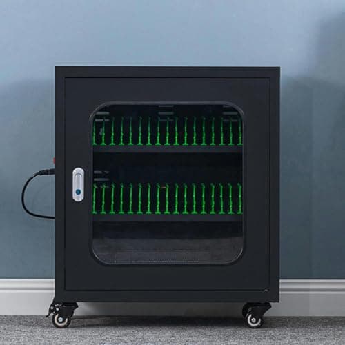 JKJZSALJ 40 Slots Charging Mobile Phone Cabinet,With Magnetic Door And Multi-Port Charger,Divided Storage,Compatible With Various Mobile Phone Models,Black