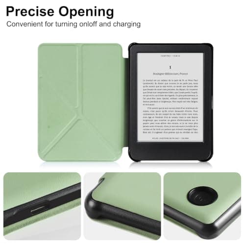 VOVIPO Slimshell Case for Kobo Clara Colour/Clara BW 2024 6" eReader,Ultra Slim Lightweight Protective Stand Cover with Auto Sleep/Wake for Kobo Clara Colour-Matcha green — view 4