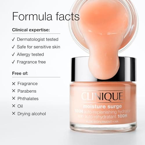 Clinique Moisture Surge 100H Auto-Replenishing Hydrator Oil Free Face Moisturiser With Hyaluronic Acid + Aloe Vera Bioferment for All Skin Types | Hydrating + Moisturising, 15ml — view 5