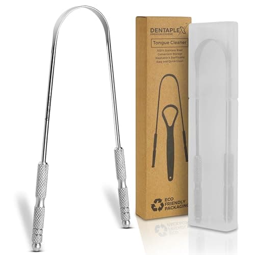 Tongue Scraper with Travel Case Metal Stainless Steel Tongue Scrapers for Adults Restore Fresh Breath Improve Taste and Oral Health with Our Tongue Cleaners Suitable for Men & Women Personal Hygiene