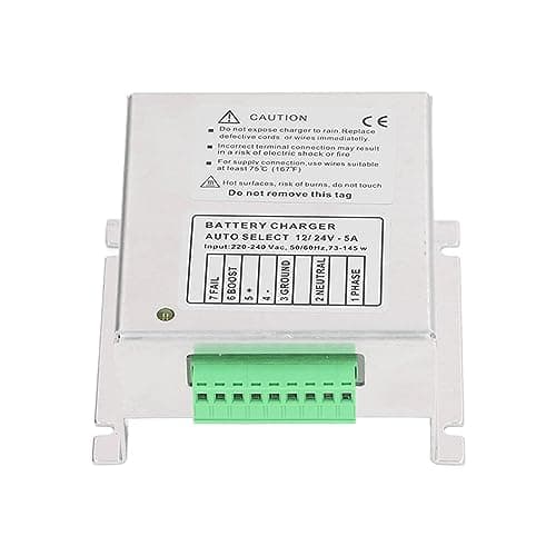 MAJONMMERD Generator Battery Charger Stainless Steel Portable Generator Battery Charger 5A Auto 12V 24V Detection 220 to 240VAC for Genset Starter Maintenance — view 3