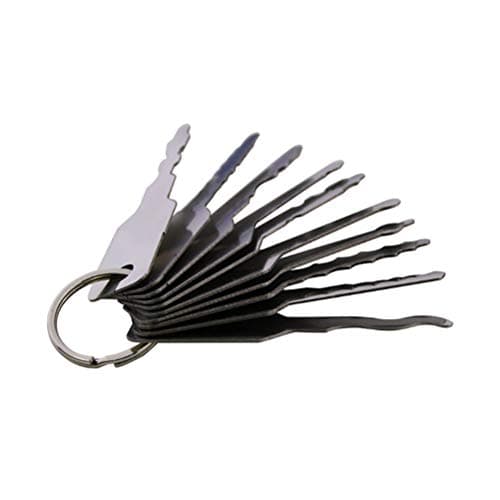 ADFEN 10pcs Car Lock Out Emergency Keys Kit Car Door Open Tool Keychain Kits Universal Key Tools — view 2