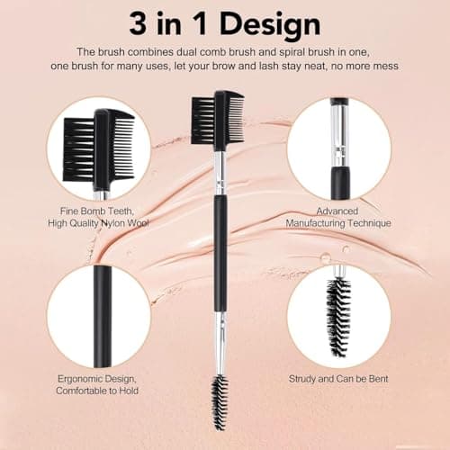 20 PCS Eyebrow Razor & 2-in-1 Dual-Ended Brow Brush, Facial Razor Shaper for Precisely Triming and Shaping Facial Hair Women's Trimmer Shaving Grooming Kit — view 4