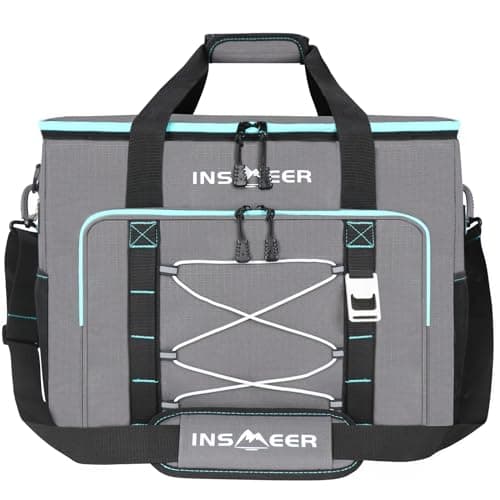 INSMEER Cool Bag Large 55L/90 Cans, XXL Insulated Cooler Bag Leakproof, Thermal Picnic Bag with Adjustable Padded Strap&Bottle Opener, Foldable Soft Cool Bags for Camping,Beach,Family Trip,Shopping