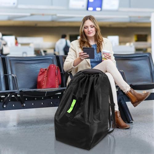Car Seat Travel Bag for Airplane, Heavy Duty Air Travel Car Seat Cover, Travel-car-seat Bag, Waterproof Easy Carry Pack Carrier Accessories | for Teen Family Friends Outdoor Trips — view 5