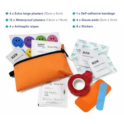 Safe + Sound Health Kids Mini First Aid Kit, 25 Piece, Orange — view 4