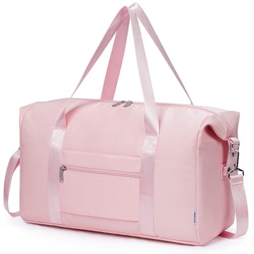 Narwey for Easyjet Cabin Bag 45x36x20 New Easyjet Underseat Foldable Hospital Bag Weekend Overnight Bags for Women Travel Duffel Carry on Luggage for Men 25L (Pink)