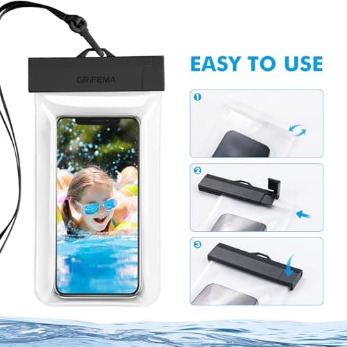 GRIFEMA Waterproof Phone Pouch 2 Pack IPX8 for Phones up to 8.2 Inch Clear — view 5