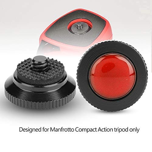 Mini Quick Release Plate, Aluminium Alloy Round, Quick Release Plate for Compact Action Tripod (Red) — view 2